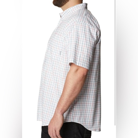 NWT Columbia Rapid Rivers White Grid Short Sleeve Button Down Shirt - Picture 5 of 14